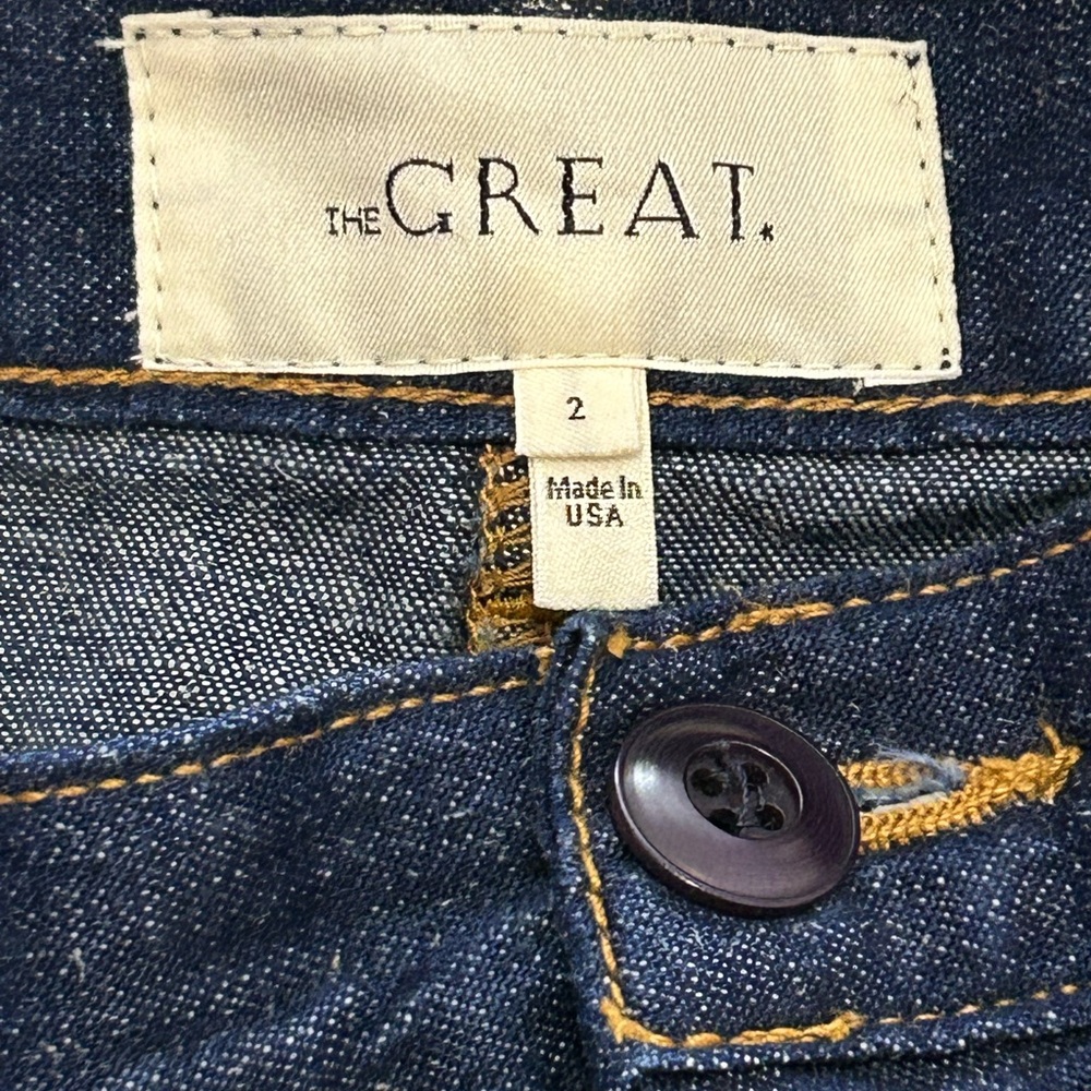 The Great Dark Wash Denim Midi Field Skirt - Picture 3 of 9